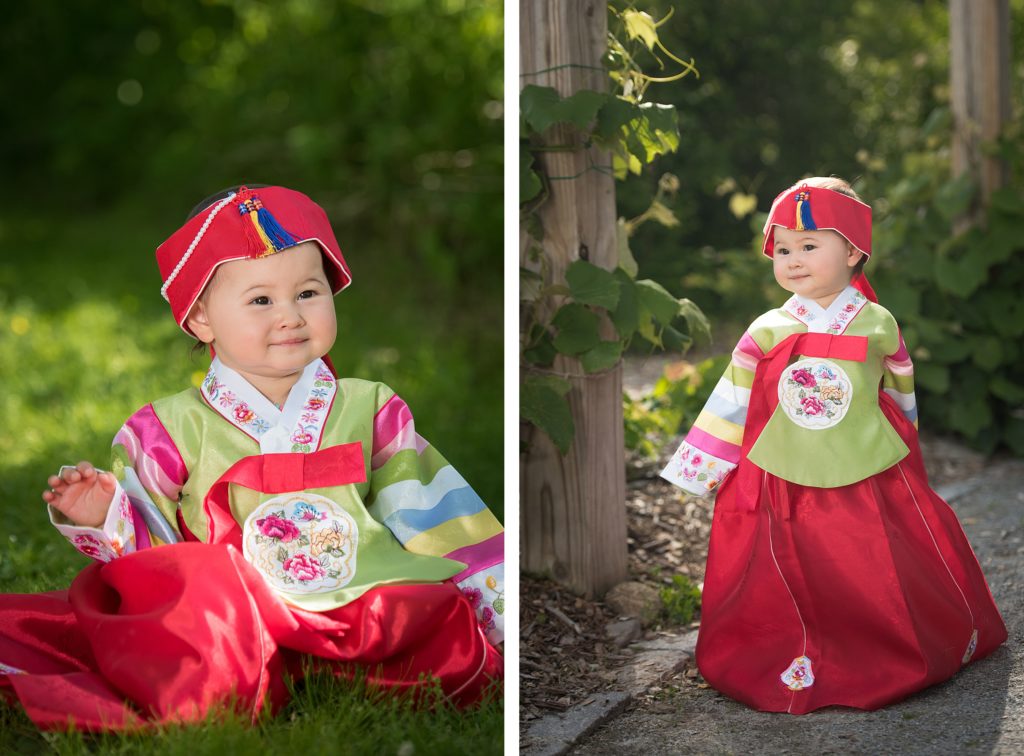 first birthday photo session in hanbok